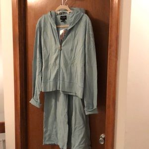 SWEET JULIET STUNNING NWT LOUNGE HOODIE SET BOUTIQUE COTTON BLUE XL